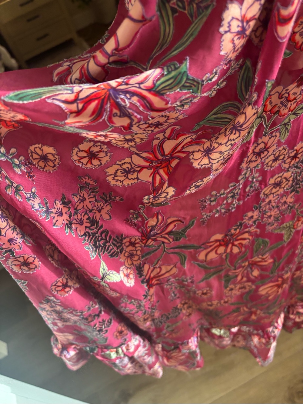For Love & Lemons Burgundy Floral Maxi Dress - Picture 5 of 7